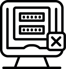 Computer screen showing a login form with a wrong password attempt