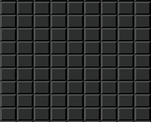 Black tiles seamless mosaic pattern. Ceramic bricks in pool, metro or outdoor. Wall or floor for subway, bathroom, kitchen interior. Dark stone materials for catalog flat vector illustration