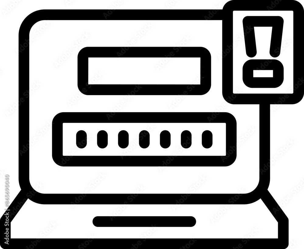 Poster laptop displaying a security alert, emphasizing the importance of digital safety and password protec