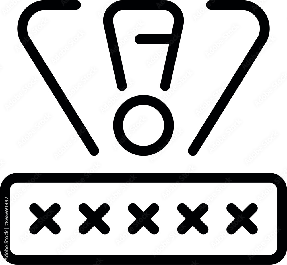 Poster line art icon of a wifi symbol experiencing limited connectivity due to a weak signal
