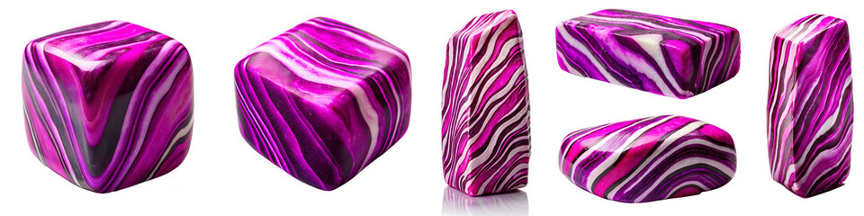 Obraz premium Pink zebra stone on transparent background PNG file