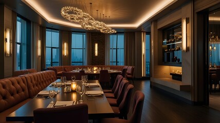 How would you incorporate technology into the design of a fine dining interior?
