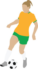 Women's Football Minimal Flat Vector Illustration