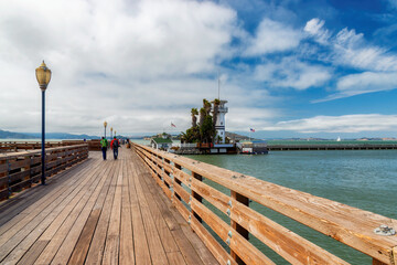 Lighthouse in Forbes Island is a floating island and event space near Bradford Island, California