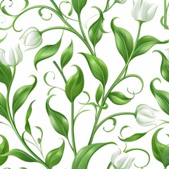 Colorful Pattern Flowers. Vector Pattern of Tulip Flowers.