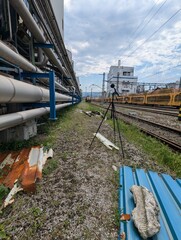 Naklejka premium Medición de ruido ambiental en industria