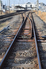 Fototapeta premium 鉄道線路の分岐ポイント