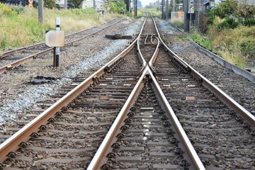 鉄道線路の分岐ポイント