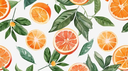Vector Pattern of Fruits. Orange Pattern in Colorful. Reference of Fruits Illustration 