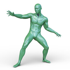 男性サイボーグ　3DCGレンダリング