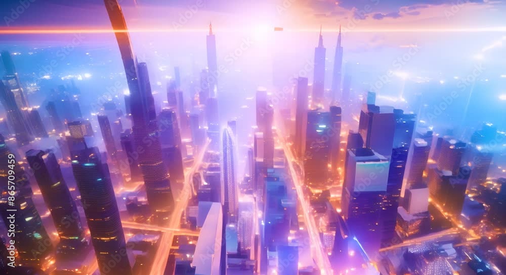 Poster big data connection technology cityscape telecommunication and communication network concept smart c