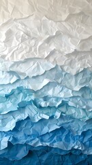 Obraz premium Abstract ocean waves made of torn paper, blue and white color palette