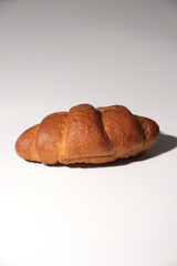 croissant on white background in close-up