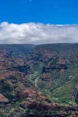 Waimea Canyon State Park, Kauai, Hawaii. Waimea Canyon, also known as the Grand Canyon of the Pacific, The canyon is carved into the tholeiitic and post-shield calc-alkaline lavas