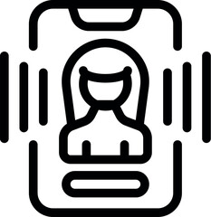 Smartphone scanning a woman's face for facial recognition, emphasizing the concept of biometric security