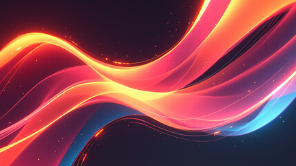 Abstract colorful waves on a dark background, showcasing vibrant, flowing lines and dynamic movement