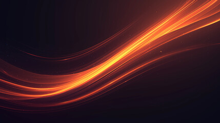 Abstract orange light waves on a dark background, showcasing vibrant, flowing lines and dynamic movement.