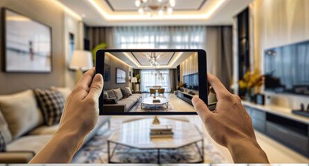 Room space in a tablet, design ideas in an application on a tablet