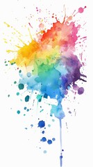 Colorful Watercolor Splash on White Background. Simple Flat Vector Design with No Shadows, Perfect for Professional Illustration and Artwork.