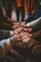 Hands Joined In Prayer During A Gathering