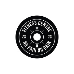Vector Black and White barbell Plate, logo design