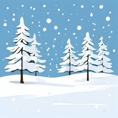 Obraz premium winter forest with snow clipart landscape