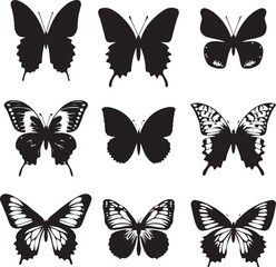 butterfly Set on white background