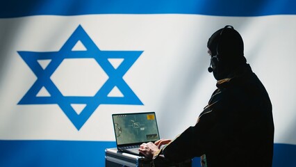 Iranian spy in control room uses military tech to identify threats during Arab Israeli conflict....