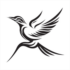 a drawing of a bird with a black outline of a bird