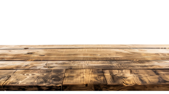Wooden boards for product placement on a transparent background