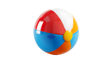 Fototapeta premium beach ball with colorful 3d rendering icon for website or app or game. fun and simple beach ball isolated on white background, png 