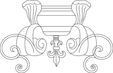 Sketch illustration silhouette vector drawing detail design ornament icon logo symbol floral old classic vintage ethnic traditional