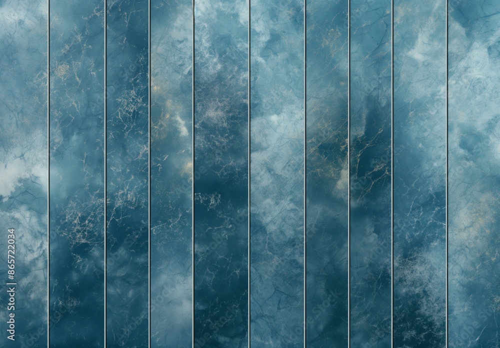 Poster stylized blue marble tile background with vertical lines and subtle cracks, creating an artistic eff