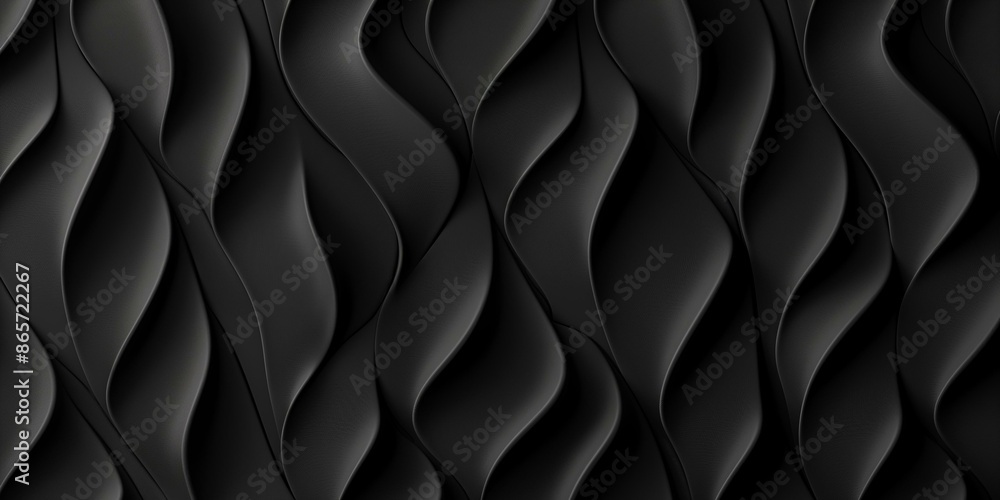 Poster a seamless black background with a repeating pattern of wavy lines creating a sophisticated texture.