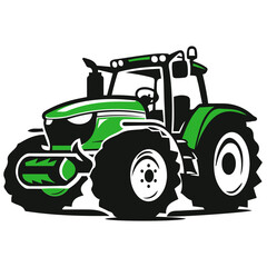 Obraz premium Tractor Logo Illustration Clipart for Farming Logo Design Heavy Machinery Illustrations Farm Equipment Graphics