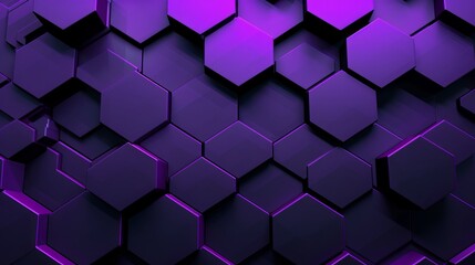 Obraz premium Abstract black backdrop with a repeating pattern of purple hexagons