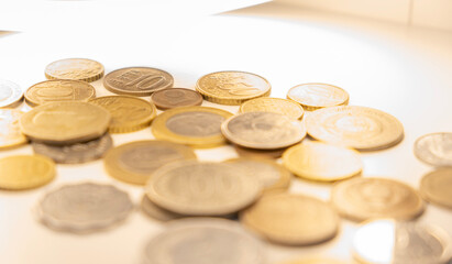 coins on the table