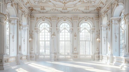 Obraz premium BANQUETTE ROOM INTERIOR FEATURING ROCOCO STYLE INTERIOR DECORATION