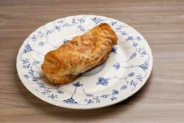 puff pastry chicken roll cake with mushrooms