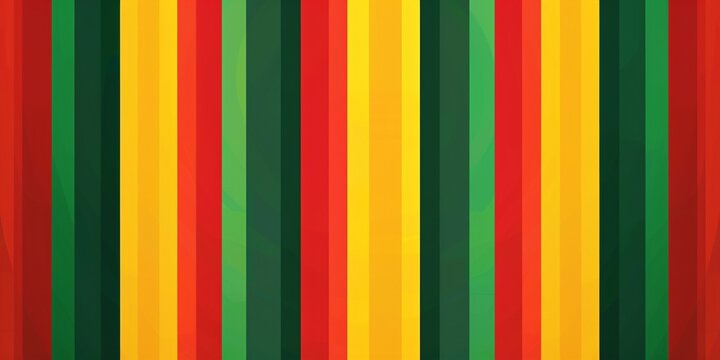 Banner with colors strips of african flag on a green background, for black history month, juneteenth, keti koti or remembrance abolition.