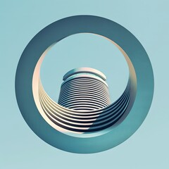Abstract Modern Architecture Logo Geometric Circular Design modern real estate illustration design
