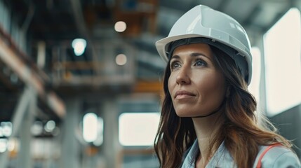 Mid adult woman architect and supervisor at construction site.