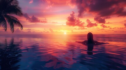 Luxury Caribbean resort honeymoon getaway with sunset infinity pool.