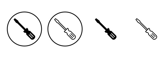 Screwdriver icon set. tools icon vector