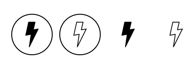 Lightning icon set. electric icon vector. power icon. energy sign
