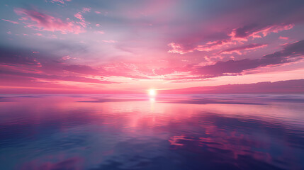 Obraz premium Majestic Abstract Sunset over Tranquil Ocean