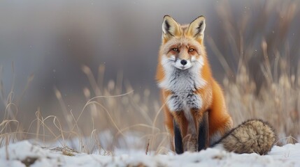 Obraz premium Red fox during the beginning of spring