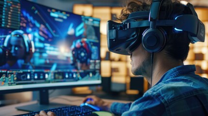 Modern IT developer working on VR games and software.