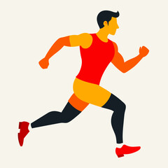 Silhouette of a Male Athlete Running in the Morning: Vector Illustration for Fitness Enthusiasts