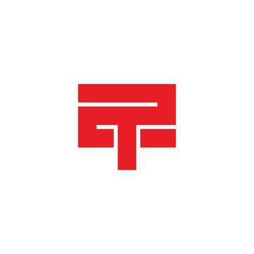 letter 2t stripes red simple logo vector